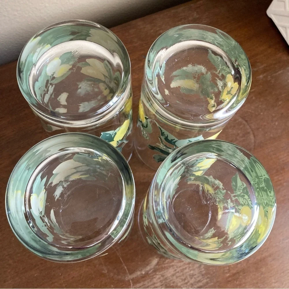 Vintage Royal Norfolk lemon bloom set of 4 glasses